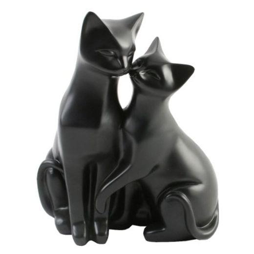 Par de gatos blancos estilizados figuritas – Mr & Mrs Cat adorno