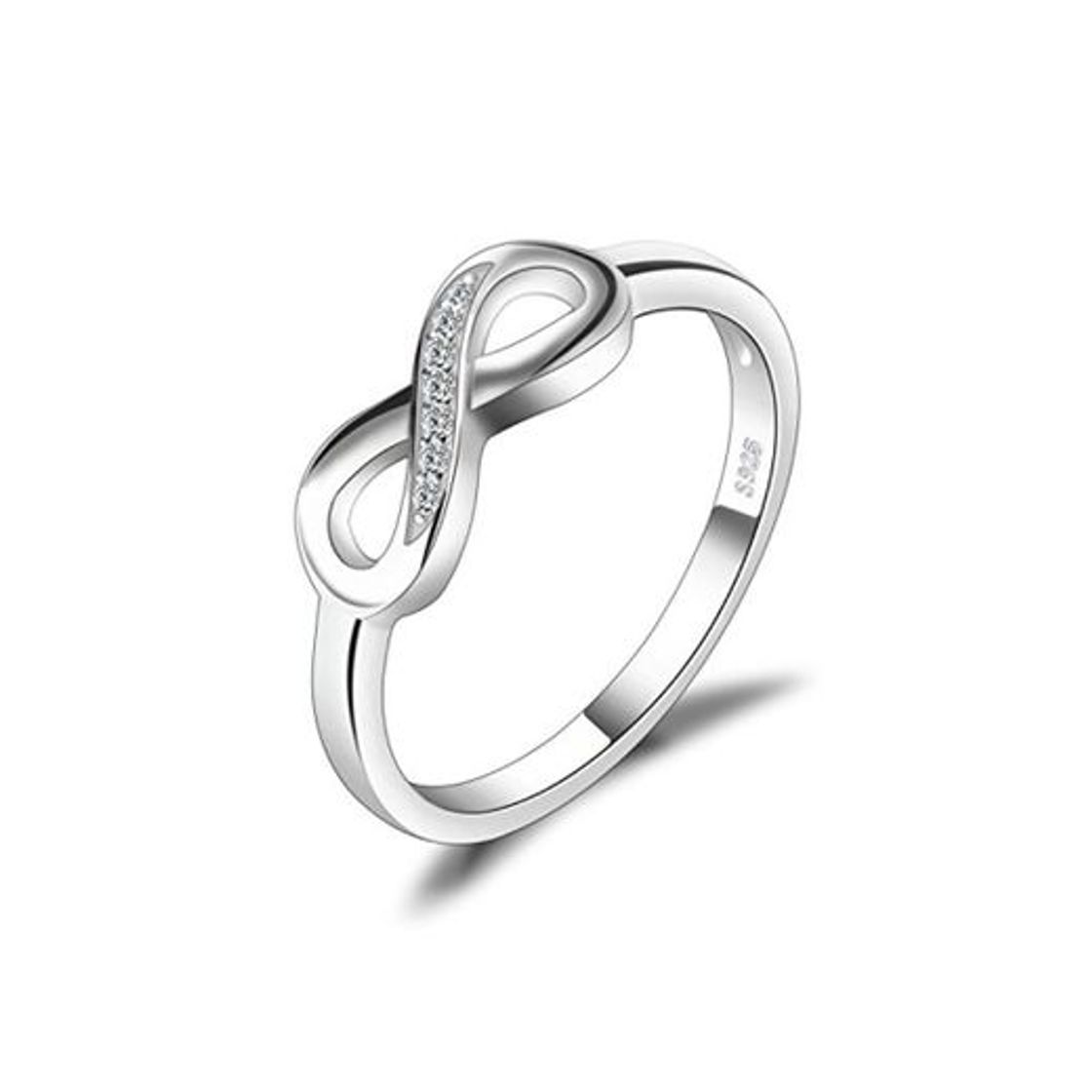 Social JewelryPalace Anillo infinito Amor Eterno de Circonia Cúbica Aniversario Promesa de Plata