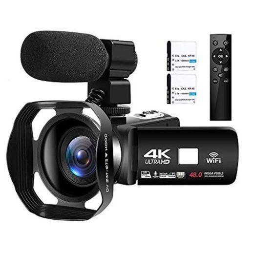 Videocámara 4K Cámara de Video Digital Ultra HD 48MP WiFi Videocamara para