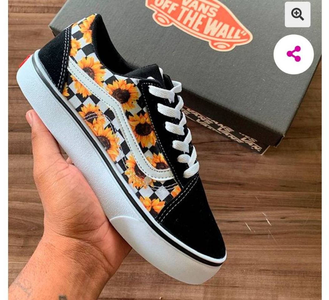 Moda Tênis Vans Old School girassol 🌻