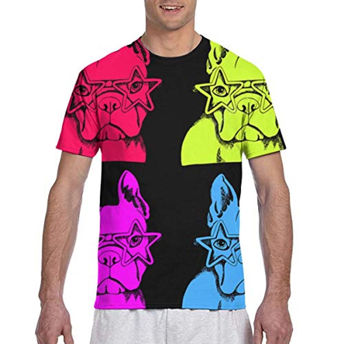 Fashion Playera de Manga Corta para Hombre French Bulldog Workwear