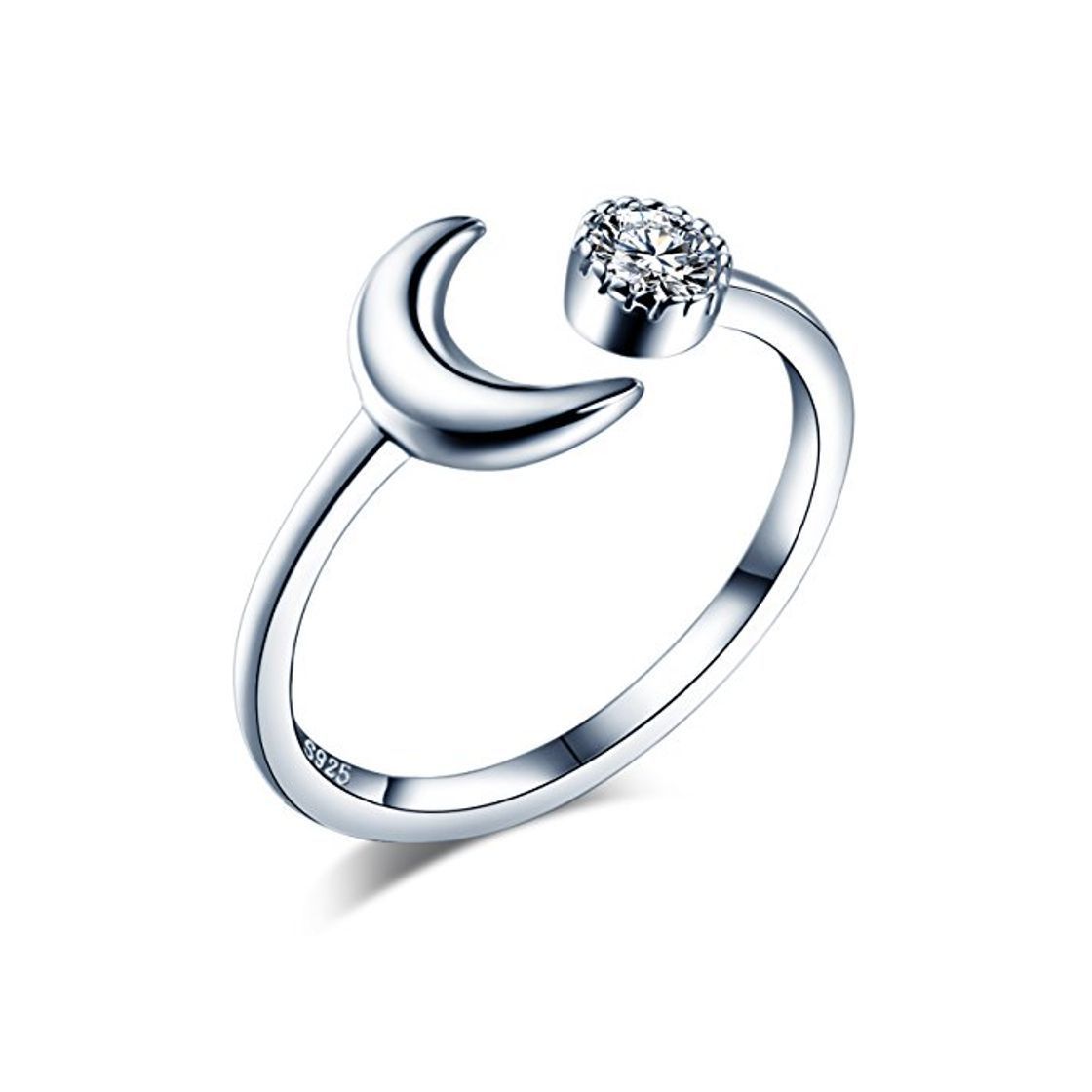 Productos Infinite U Moon - Anillo de apertura de plata de ley 925