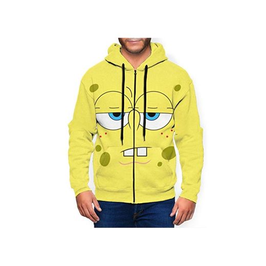 Lindo Bob Esponja Squarepants Sudadera con capucha unisex con cremallera completa, manga