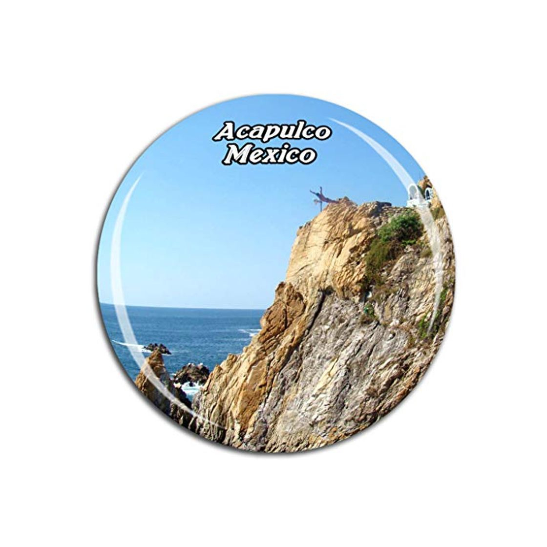 Product Weekino La Quebrada Acapulco México Imán de Nevera Cristal de Cristal 3D Ciudad Turista Recuerdo de Viaje Colección Regalo Fuerte Etiqueta Engomada del refrigerador