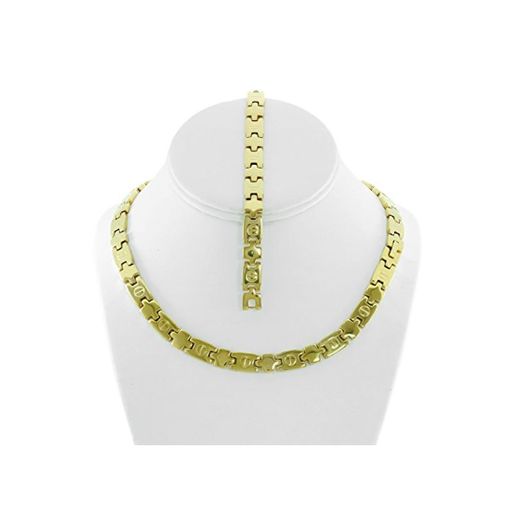 Nuevo para Mujer Oro Tono XOXO Love Juego de Collar y Pulsera de 20 cm de Largo