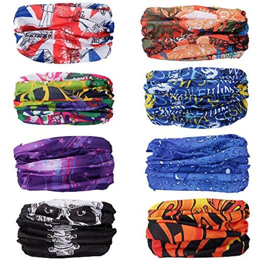 Moliker headwear Bandanas tapa de protección UV transparente Multi-función Estirable Cuello Cuello