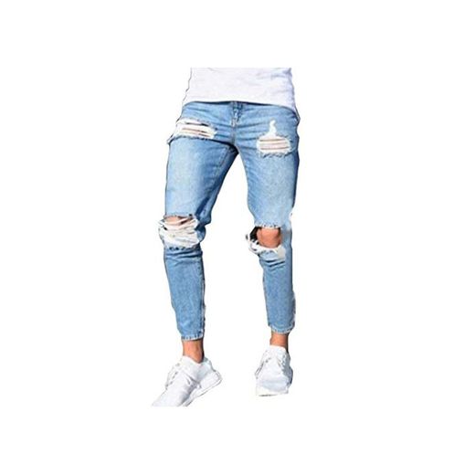 Screenes Slim Fit Jeans R Cintura Mediados De Los Hombres De Estilo Simple La Manera Recta De Ajuste De Mezclilla Pantalones De Hombre Flaco Destruido Rasgados Pantalones Pantalones De Estiramiento