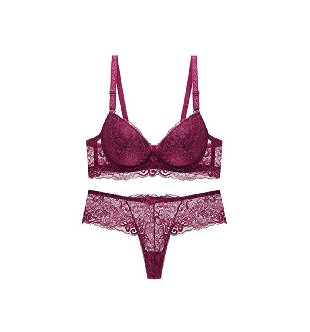 Social SHEKINI Mujer Conjunto de Ropa Interior Sexy Tanga Conjunto de lencería Encaje
