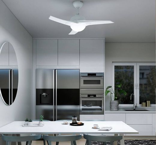 Ventilador de techo con luz INSPIRE Aruba 112 cm Blanco AC ...