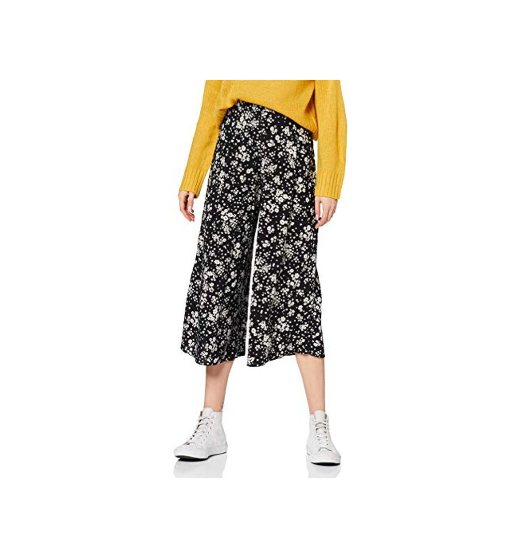 Fashion New Look Rosaline Ditsy Pleat Crop:9:s10 Pantalones, Negro