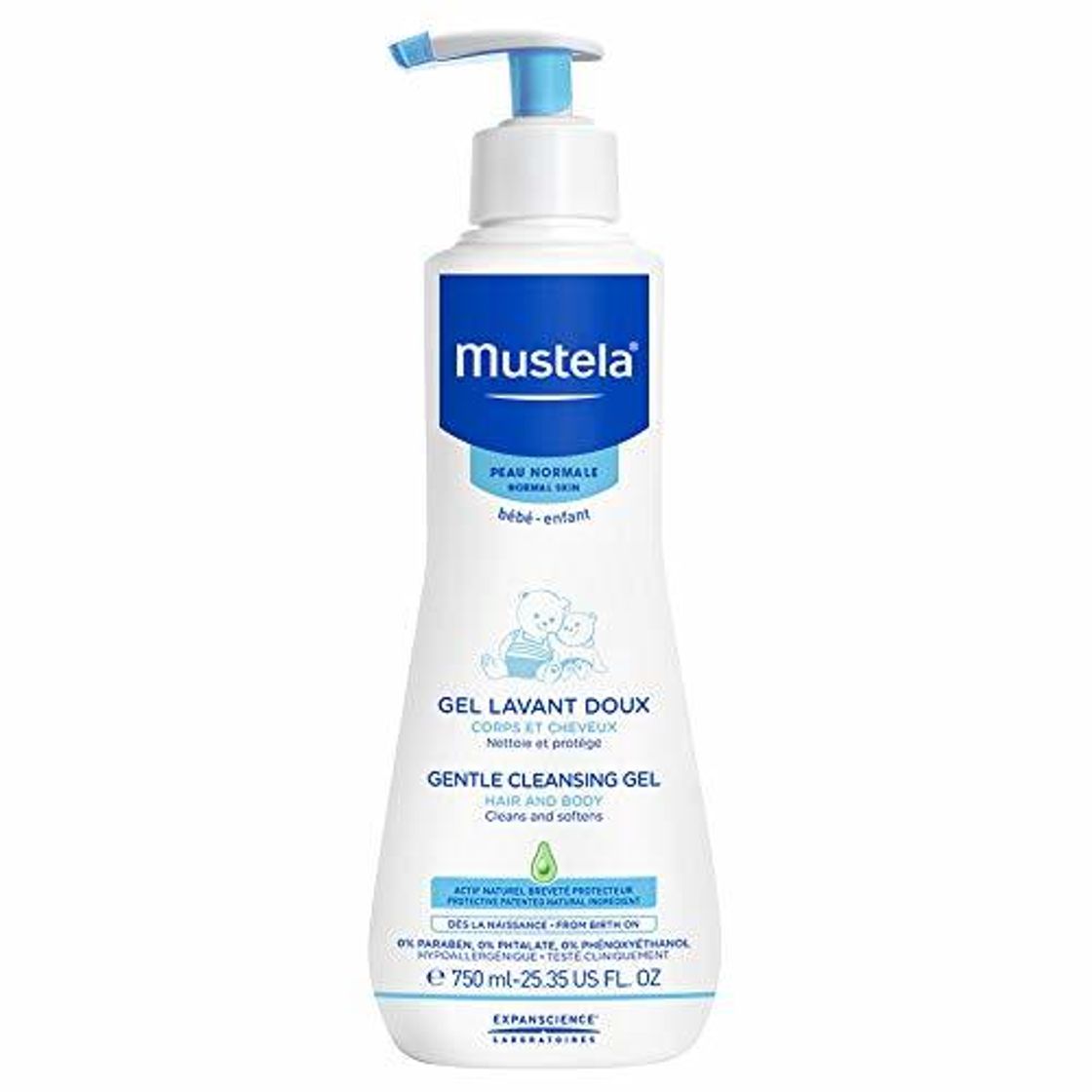Social Mustela - Gel dermolimpiador lavante sin jabón cabello y cuerpo