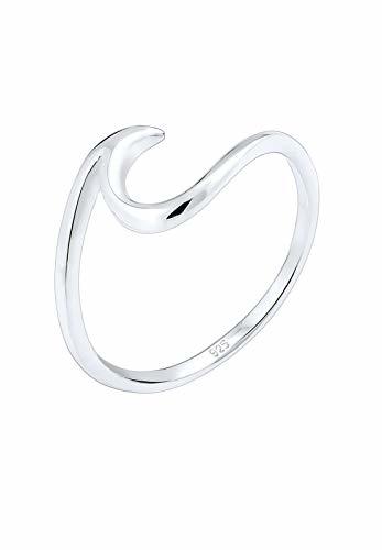 Fashion Elli Anillo para Mujer en forma de olas marinas en plata esterlina