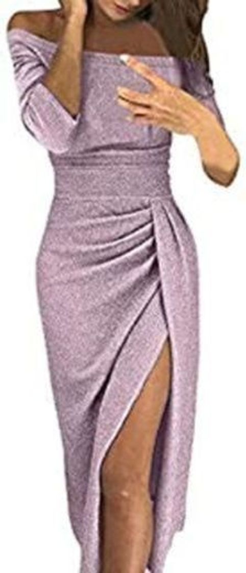 Social Damas Moda Bolso Cadera Cuello Abierto Vestido Brillante Vestido de Cristal Vestido de Noche Vestido de Noche Fiesta Fiesta sin Tirantes Sexy Elegante riou