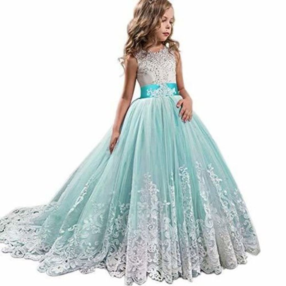 Social LZH Girls Pageant Vestido Bordado Princesa Fiesta de Boda Comunión Baile de