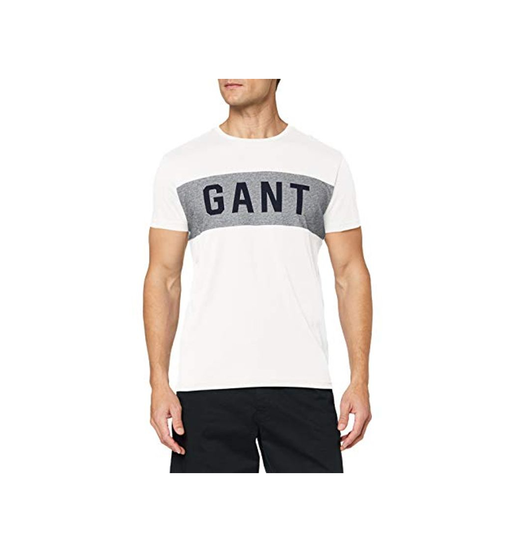 Fashion GANT MD. The Summer Logo SS Tshirt Camiseta, Marfil