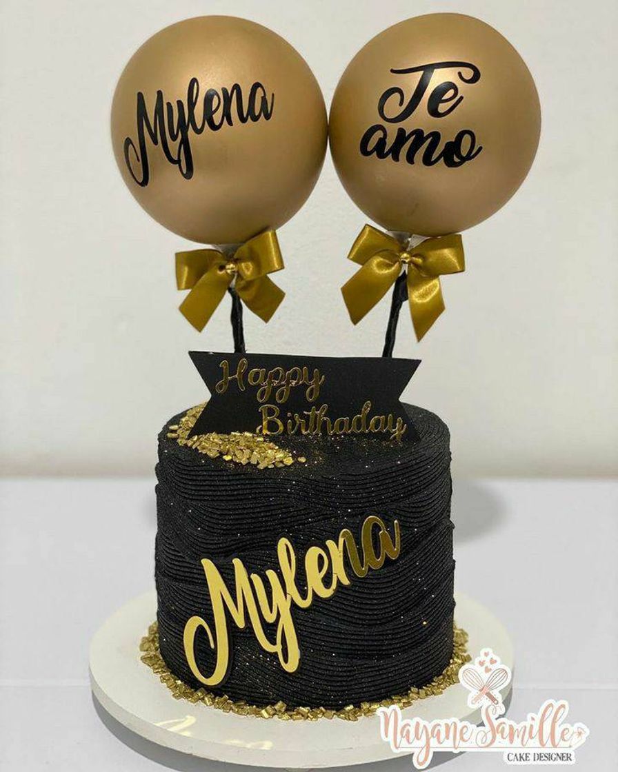 Social Bolo preto com dourado 