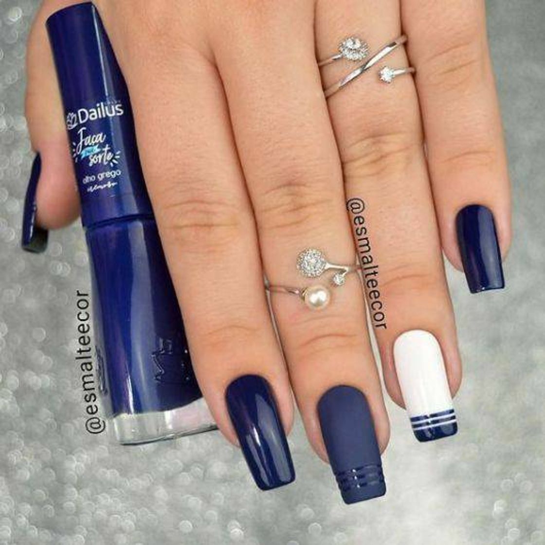 Fashion Unhas azul