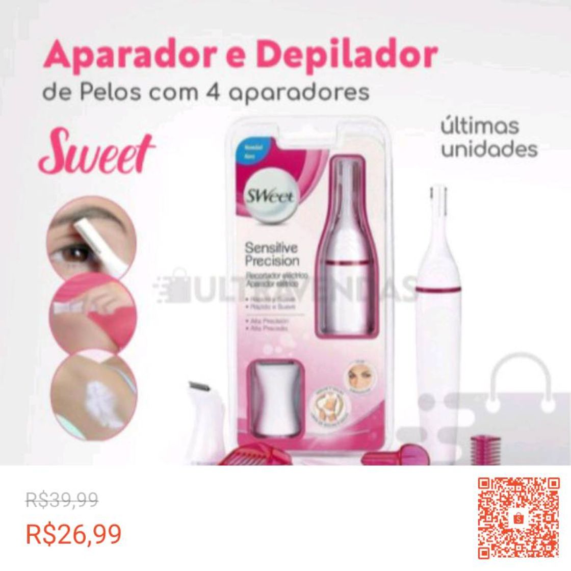 Social Aparador e Depilador de Pelos Sweet Sensitive Elétrico
