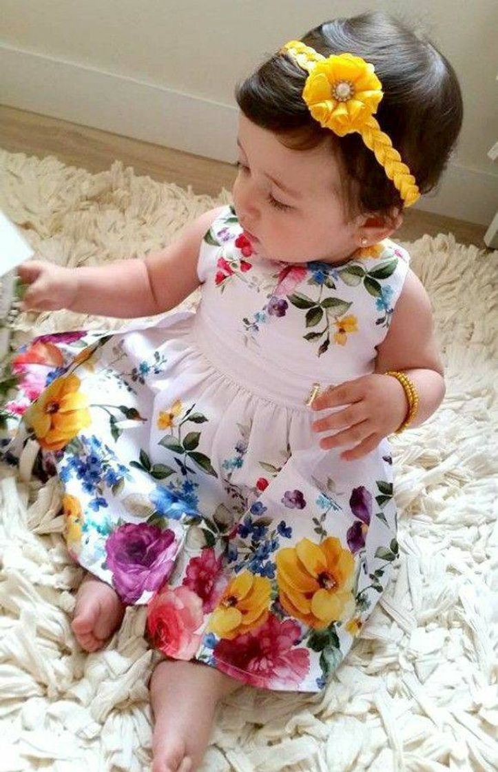 Fashion Vestidinho florido para a baby 