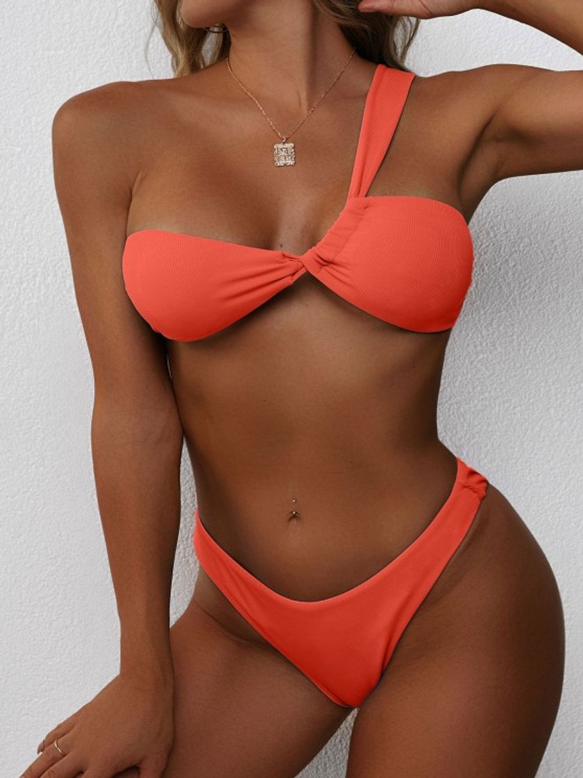 Moda ZAFUL - Bikini brasileño para mujer Color naranja y rojo