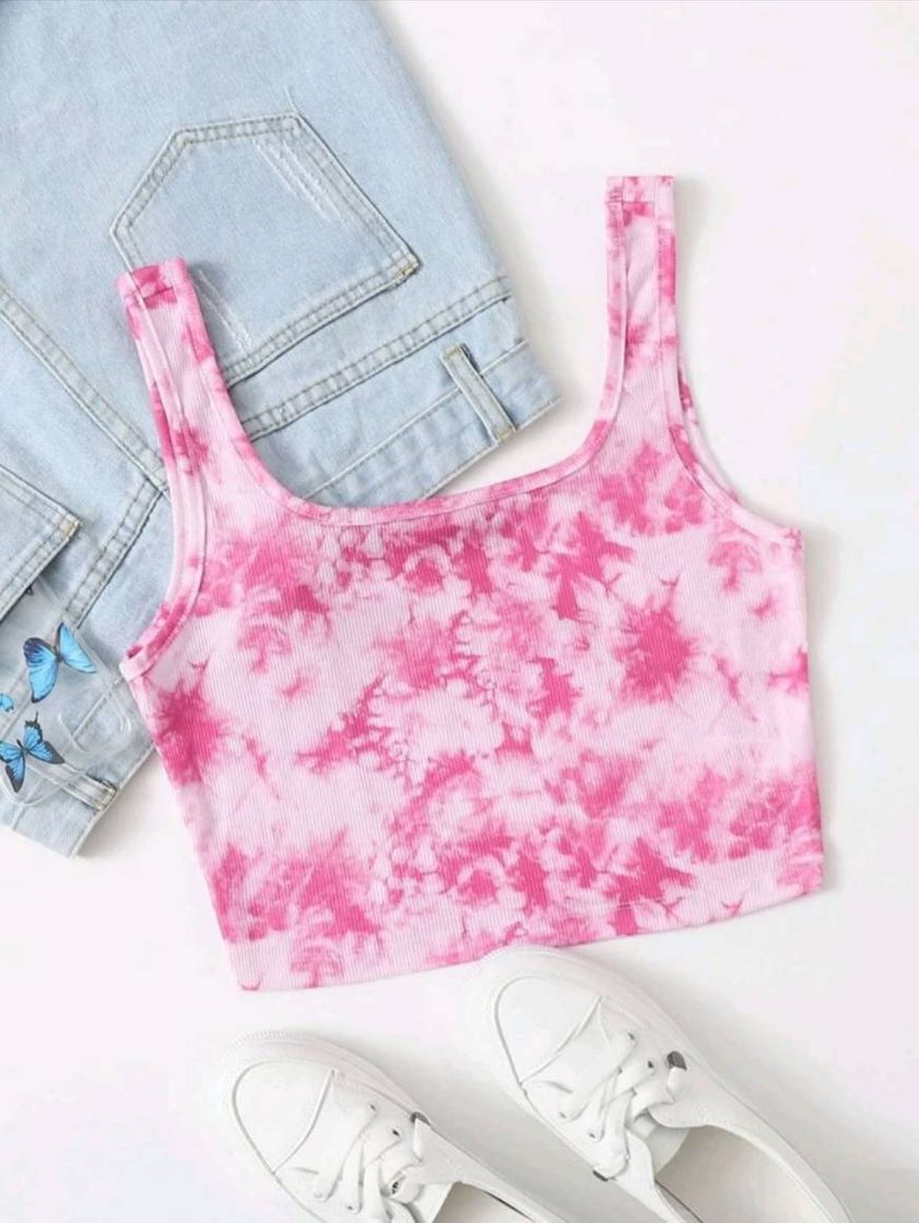 Fashion Cropeed tie-dye rosa