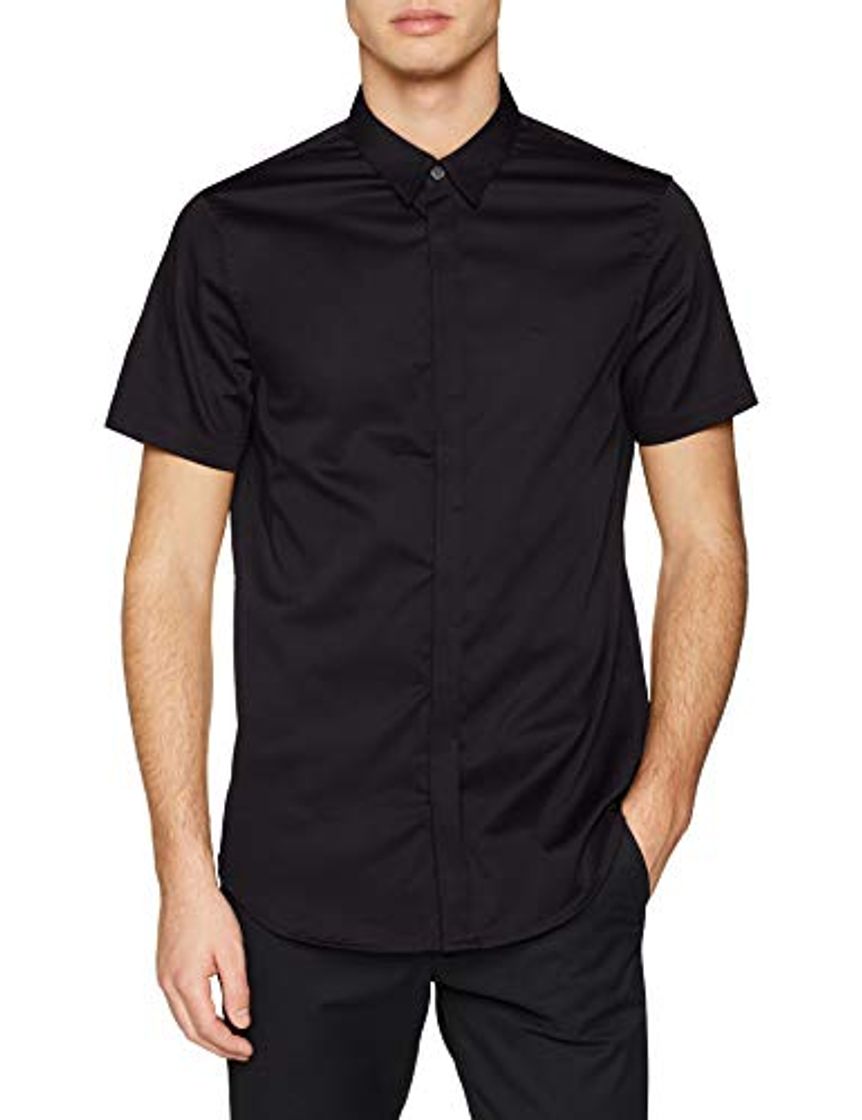 Product Armani Exchange Stretch Satin Slim Camisa, Negro