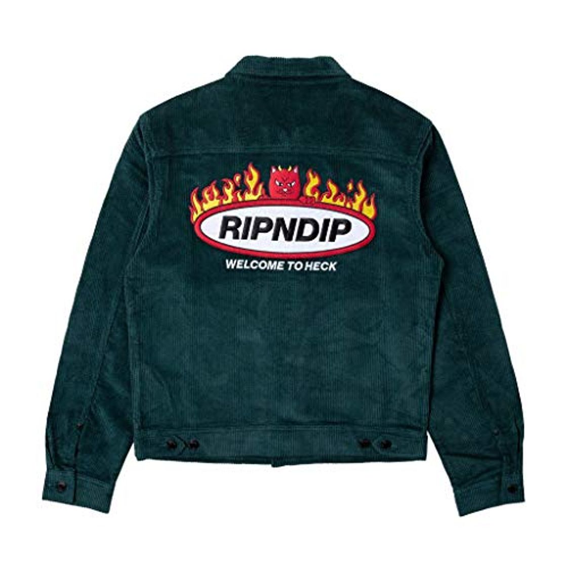 Fashion Ripndip Welcome to Heck Corduroy Jacket Verde Oscuro L