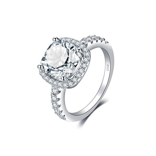 JewelryPalace Anillos Mujer Plata Diamante Simulado