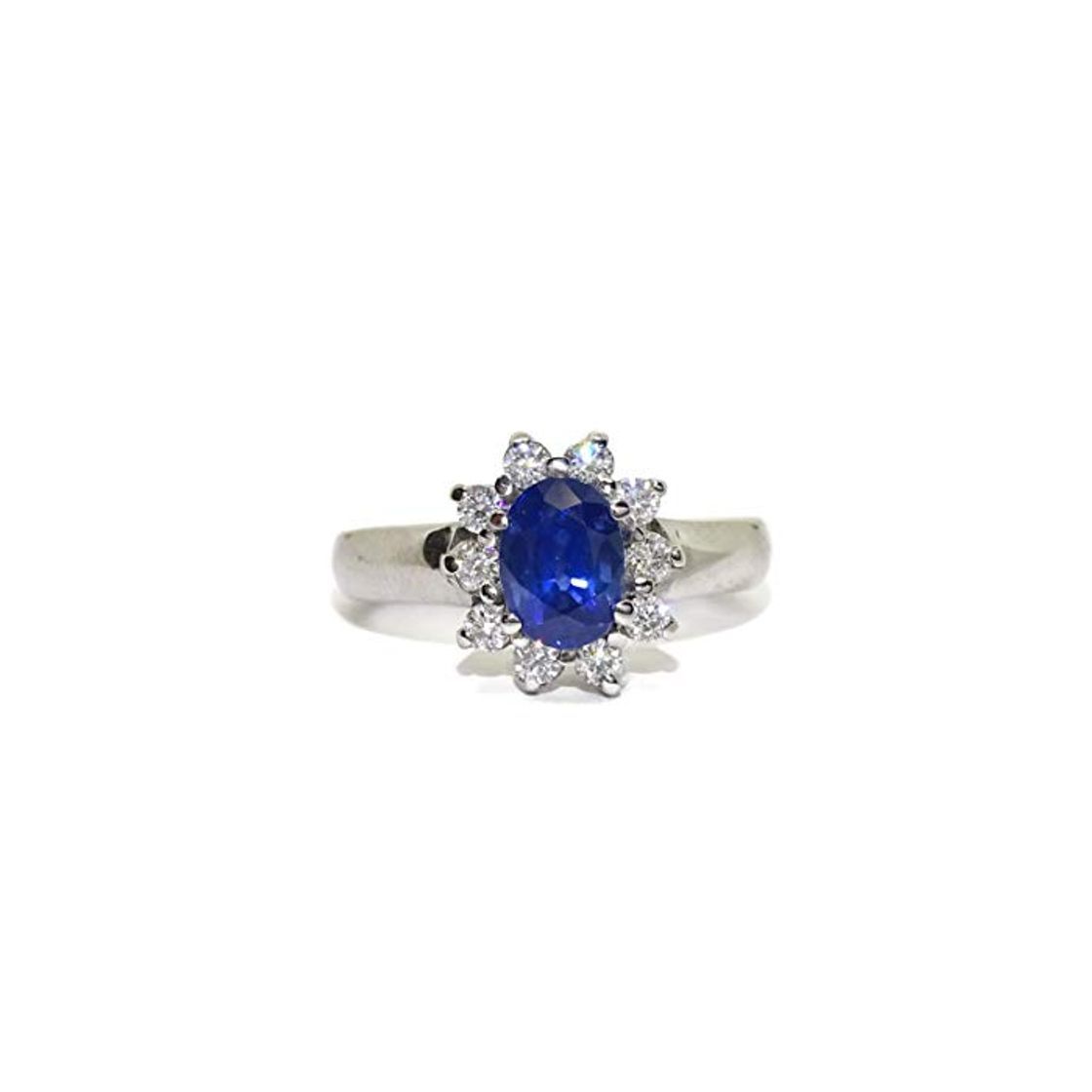 Social Never Say Never Anillo de Oro Blanco de 18k con un Zafiro