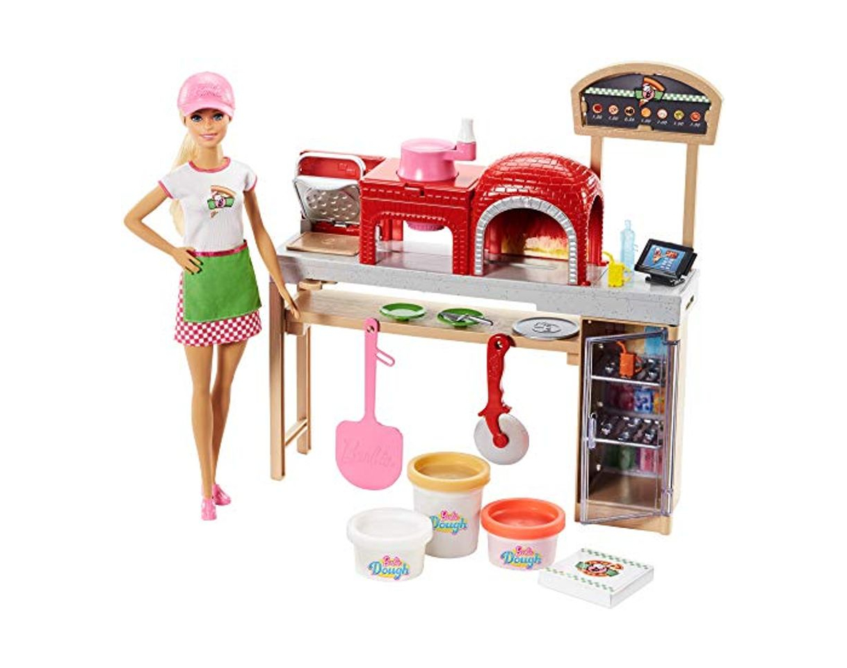 Social Barbie Quiero Ser pizza chef, muñeca y accesorios de juguete, regalo para