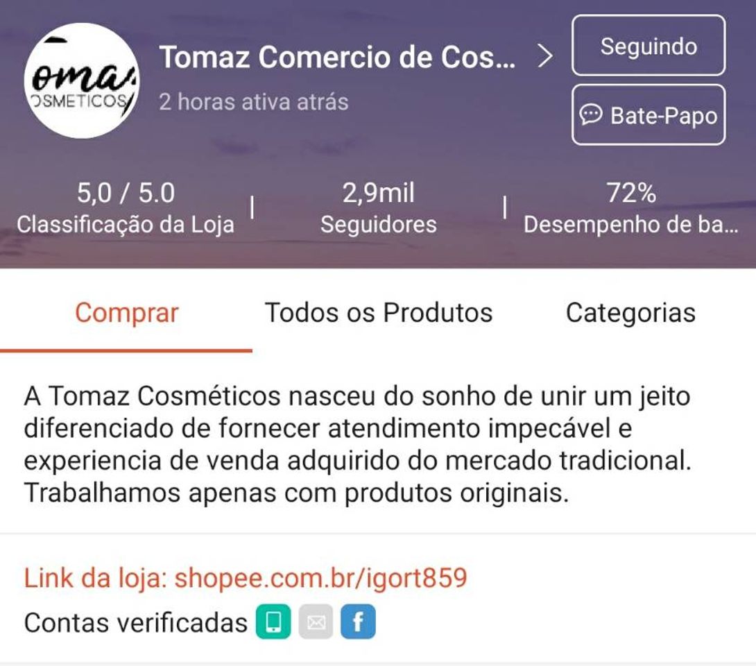 Moda Loja brasileira no shopee