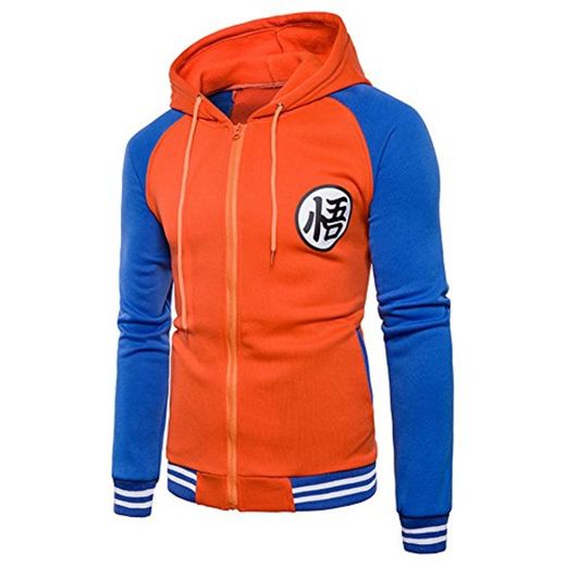 PIZZ ANNU Sudadera con Capucha Dragon Ball Z Son Goku Zip-Up para