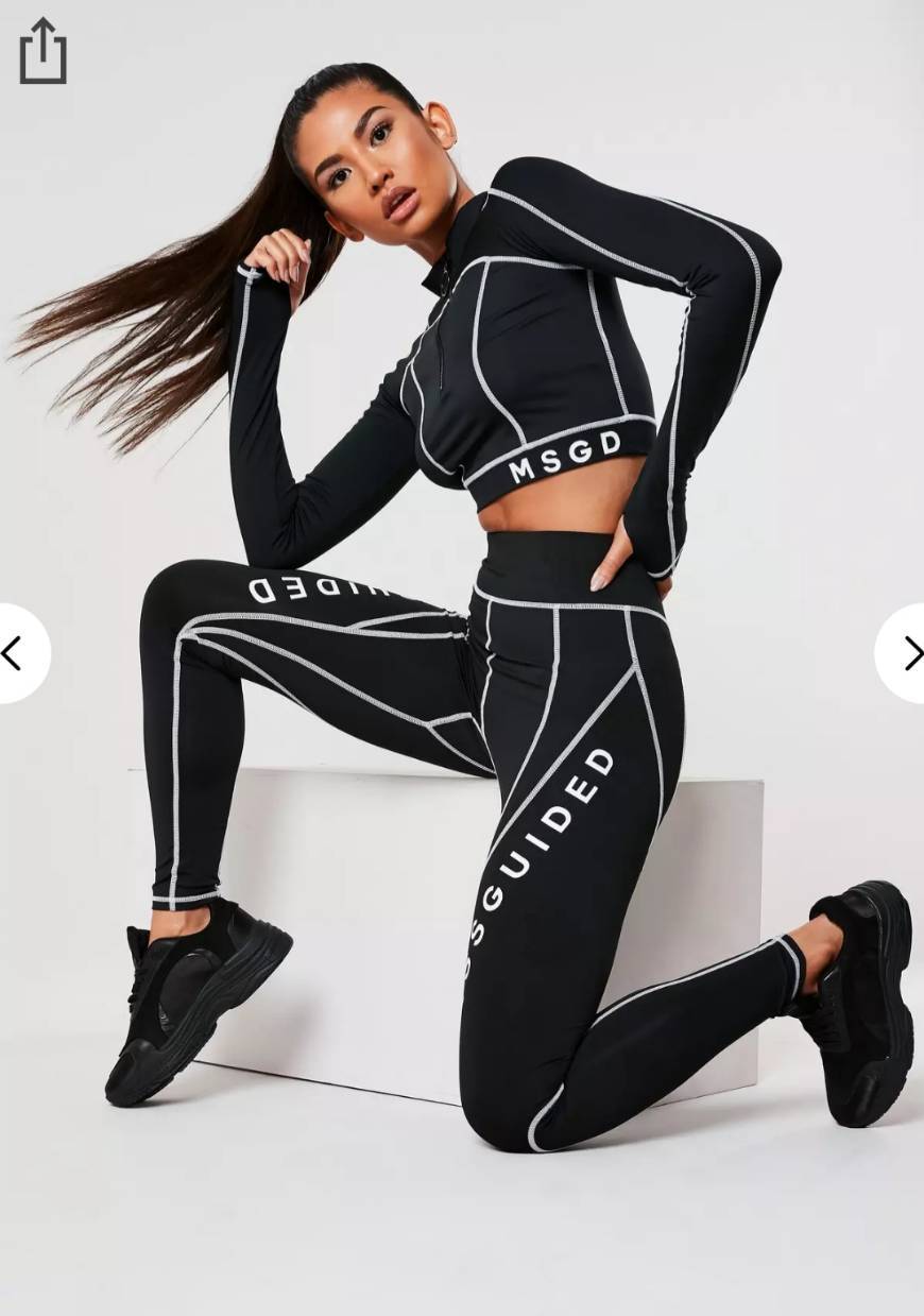 Social Legging deportivo con ribetes MSGD en negro

