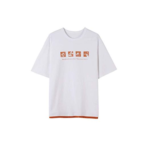 Camiseta de Impresión de Dibujos Animados Transpirable Camisa Corta de Anime de
