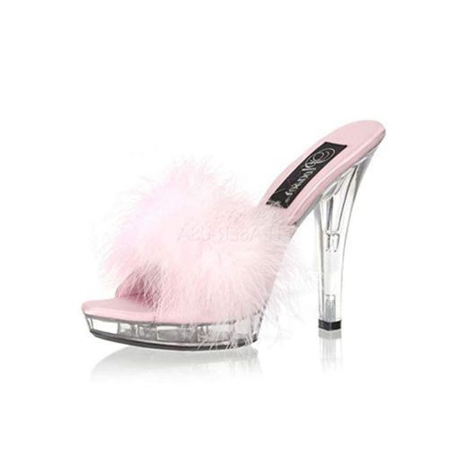 WXLGG-618 Non-Slip Ladies SandalClear Crystal Shoes Super High Heel Stiletto Nightclub Fun