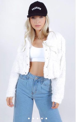 CASACO sweet teddy cropped off white