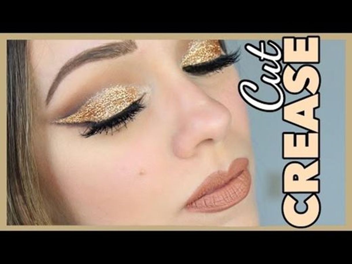 Moda CUT CREASE con DIAMANTINA DORADA! | super fácil! - YouTube