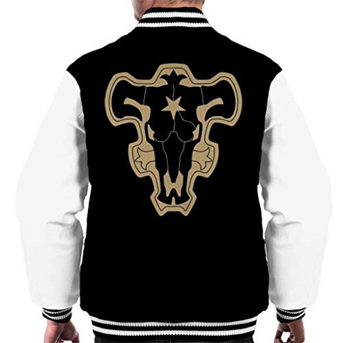 Fashion Black Clover Black Bulls Logo Men's Varsity Jacket