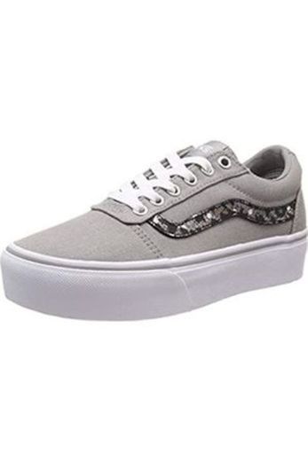 Vans Ward Platform Canvas Zapatillas Mujer, Negro