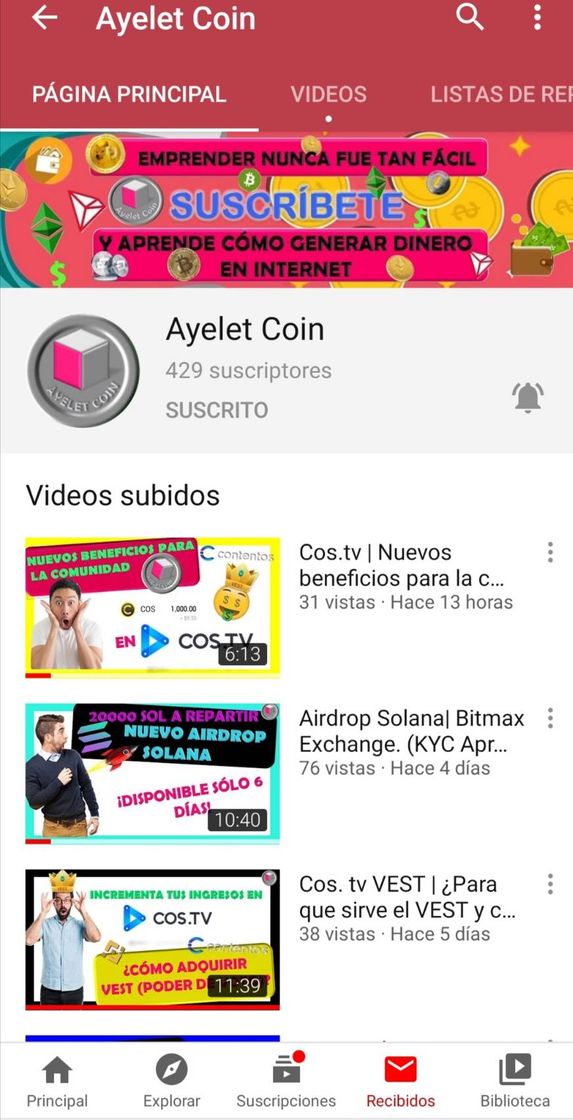 App Canal de youtube👌