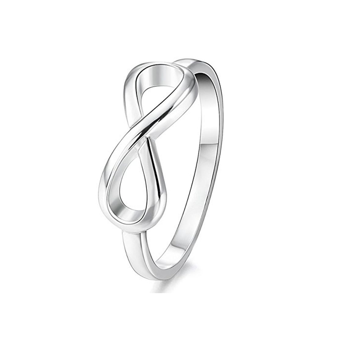 Products MunkiMix 925 Plata Banda Venda Anillo Ring El Tono De Plata Infinito Infinity Símbolo Alianzas Boda Talla Tamaño 20 Mujer