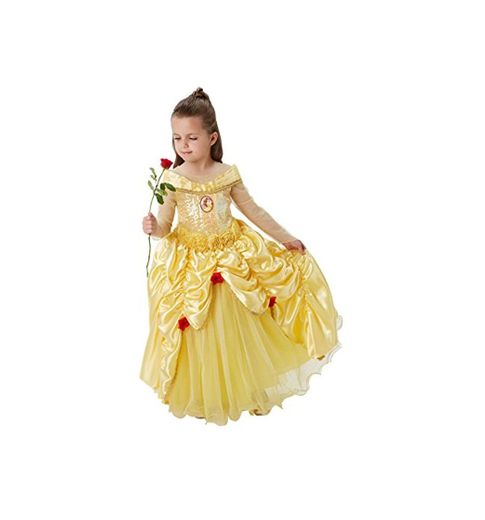 Princesas Disney - Disfraz de Bella Premium para niña, infantil 7-8 años