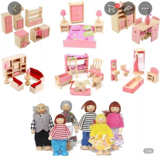 Mini juguetes de madera para casa de juguete!!! 
