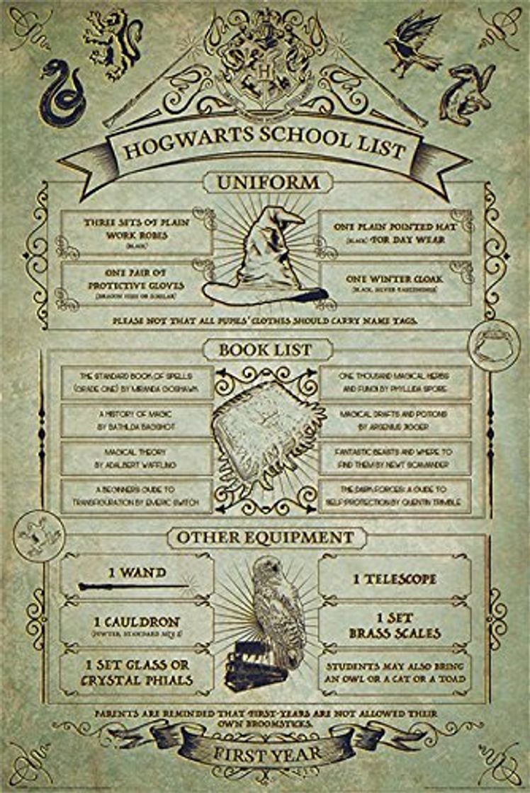 Producto Harry Potter 1art1 Hogwarts, Lista De Escuelas Póster