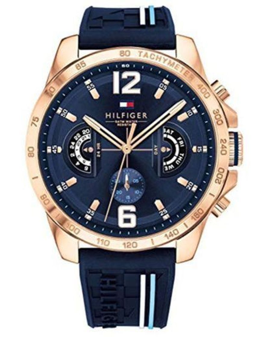 Social Tommy Hilfiger Reloj Multiesfera para Hombre de Cuarzo con Correa en Silicona 1791474