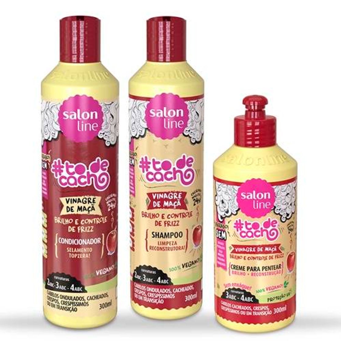 Fashion Kit Shampoo, Condicionador e Creme para Pentear Vinagre de .