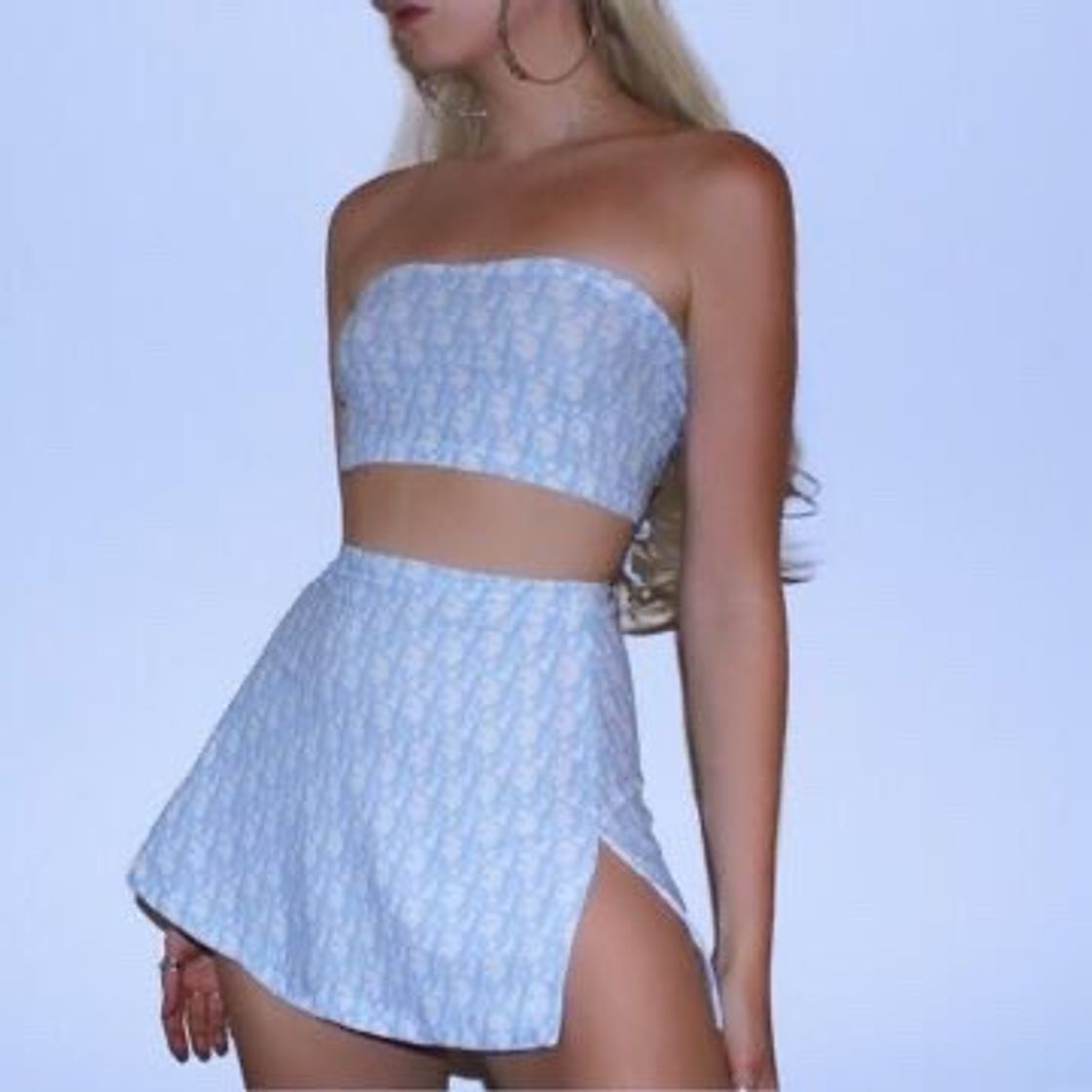 Moda Sexy slim printed two-piece dress