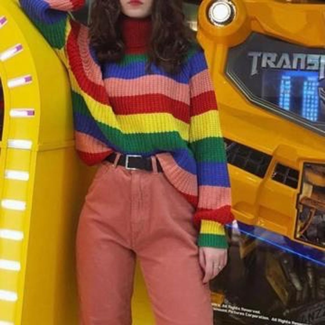 Social Rainbow Knit Sweater 