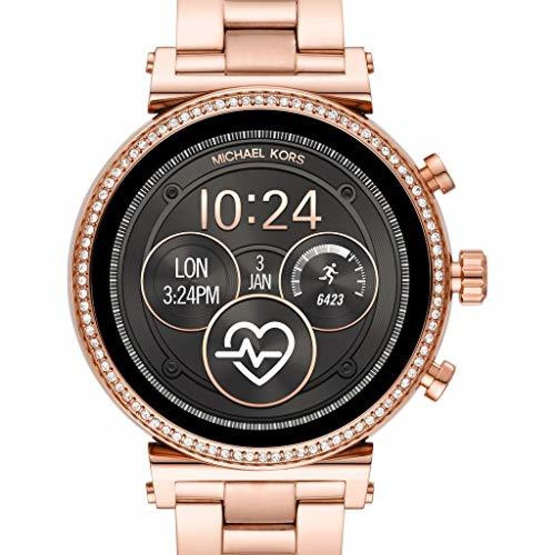 Fashion Michael Kors Reloj Analógico-Digital para Mujer Correa en Acero Inoxidable MKT5063