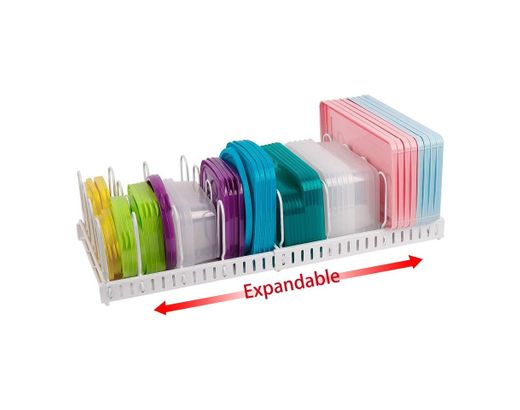 Expandable Food Container Lid Organizer